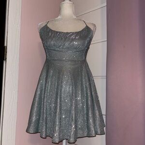 Windsor Elegant light teal mini dress